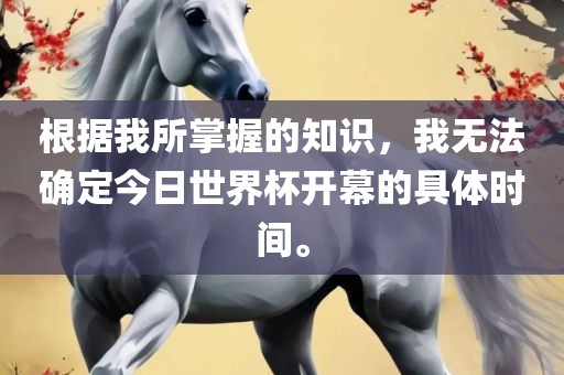 根据我所掌握的知识，我无法确定漯河市盈旭机械设备有限公司今日世界杯开幕的具体时间。