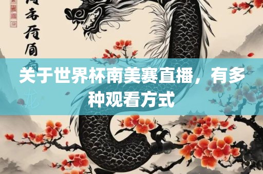 关于世界杯南美赛直播，有多种观看方式