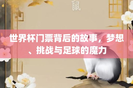 世界杯门票背后的故事，梦想、挑战与足球的魔力