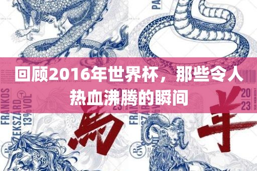 回顾2016年世界杯，那些令人热血沸腾的瞬间