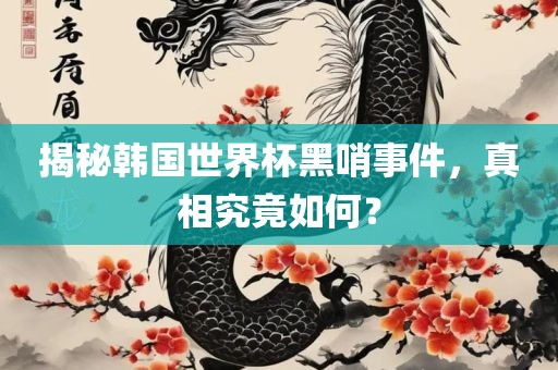 揭秘韩国世界杯黑哨事件，真相究竟如何？