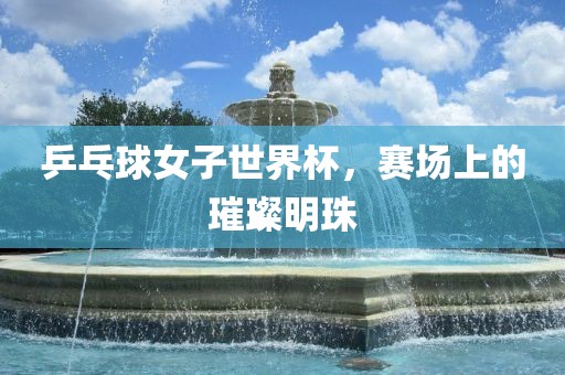 乒乓球女子世界杯，赛场上的璀璨明珠漯河市盈旭机械设备有限公司
