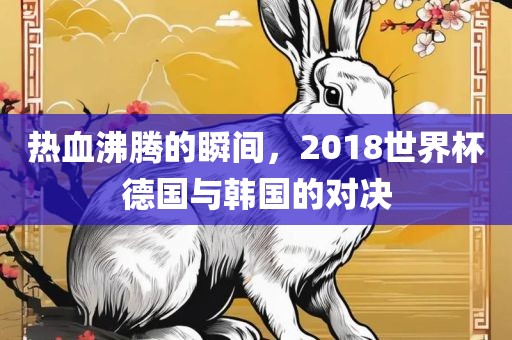 热血沸腾的瞬间，2018世界杯德国与韩国的对决