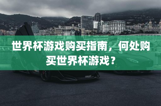 世界杯游戏购买指南，何处购买世界杯游戏？