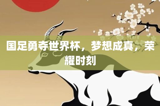 国足勇夺世界杯，梦想成真，荣耀时刻漯河市盈旭机械设备有限公司