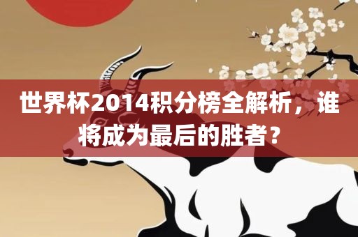 世界杯2014积分榜全解析，谁将成为最后的胜者？