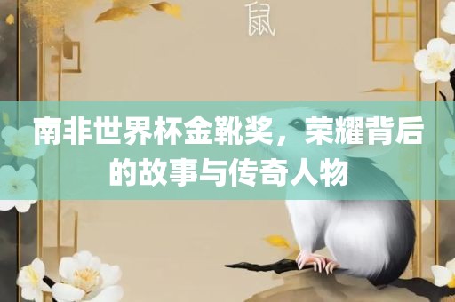 南非世界杯金靴奖，荣耀背后的故事与传奇人物漯河市盈旭机械设备有限公司