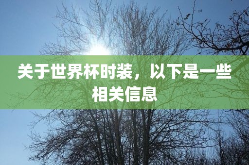 关于世界杯时装，以下是一些相关信息
