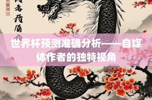 世界杯预测准确分析——自媒体作者的独特视角