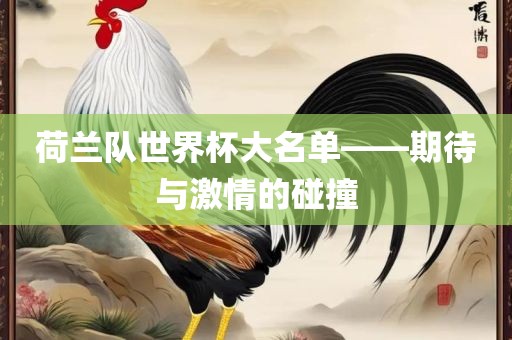 荷兰队世界杯大名单——期待与激情的碰撞