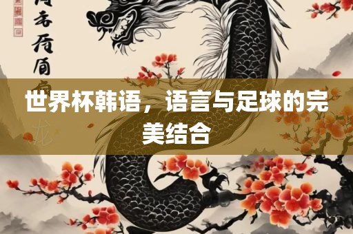 世界杯韩语，语言与足球的完美结合