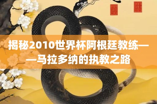 揭秘2010世界杯阿根廷教练——马拉多纳的执教之路