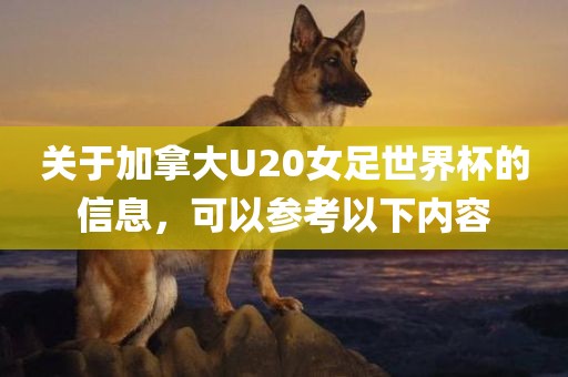 关于加拿大U20女足世界杯的信息，可以参考以下内容
