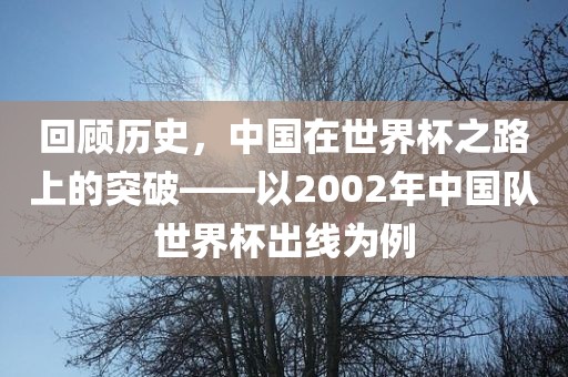 回顾历史，中国在世界杯之路上的突破——以2002年中国队世界杯出线为例