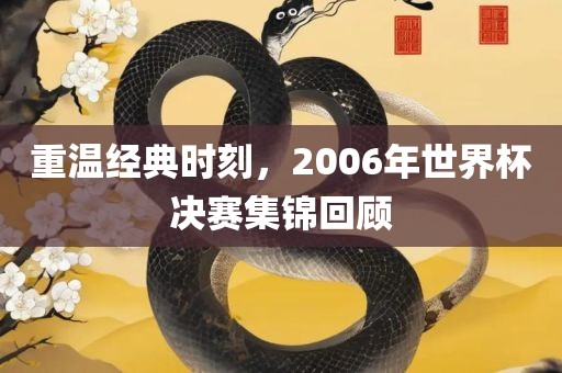 重温经典时刻，2006年世界杯决赛集锦回顾