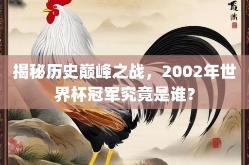 揭秘历史巅峰之战，2002年世界杯冠军究竟是谁？漯河市盈旭机械设备有限公司