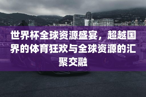 世界杯全球资源盛宴，超越国界的体育狂欢与全球资源的汇聚交融漯河市盈旭机械设备有限公司