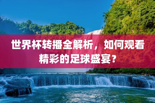 世界杯转播全解析，如何观看精彩的足球盛宴？